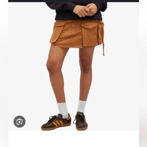 Good American Honey-Tan Cargo Pocket Mini Skirt